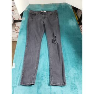 Levis 711 Jeans Size 32 Womens Black Stretch Pants Denim Mid Rise Skinny